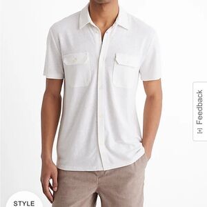Men’s Express Linen-Blend Double Pocket Short Sleeve Shirt (NWT)